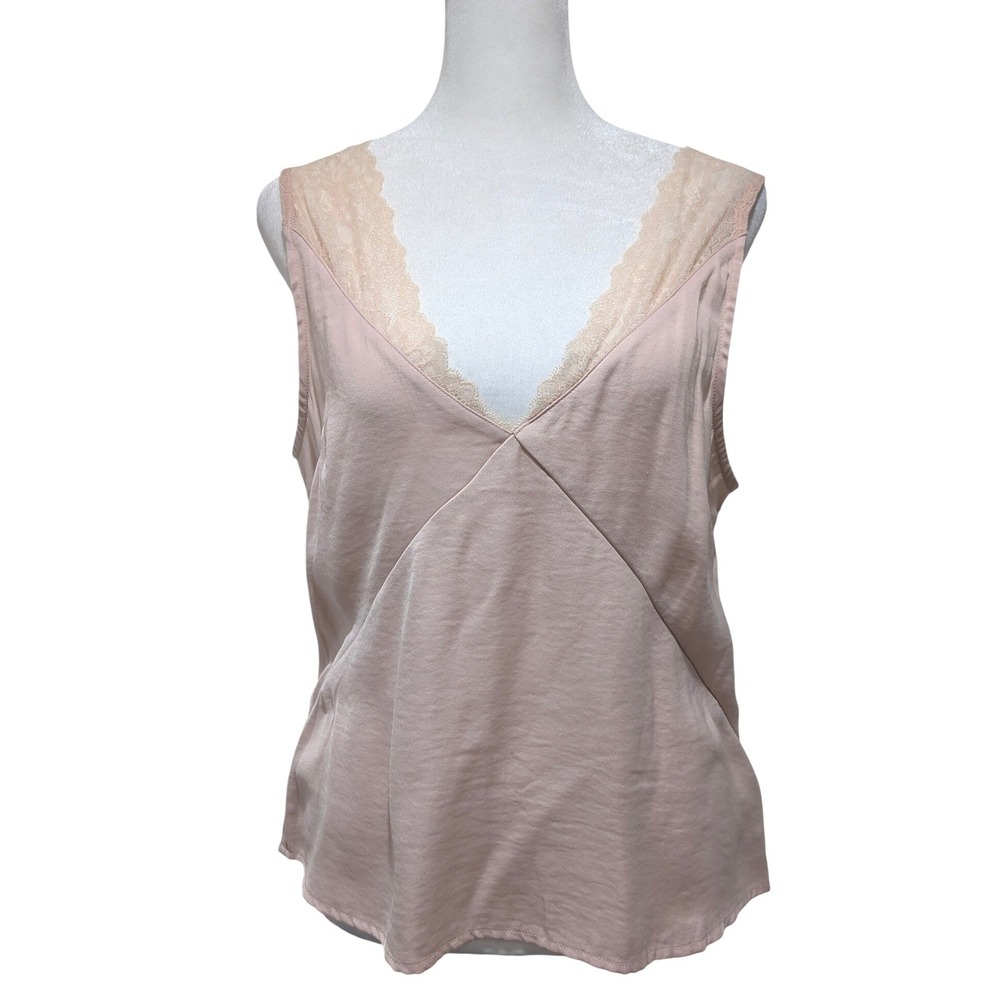 Scotch & Soda Pink Lace Trim V-Neck Camisole Coquette Fairy Ballet Tank Top S - Picture 3 of 12